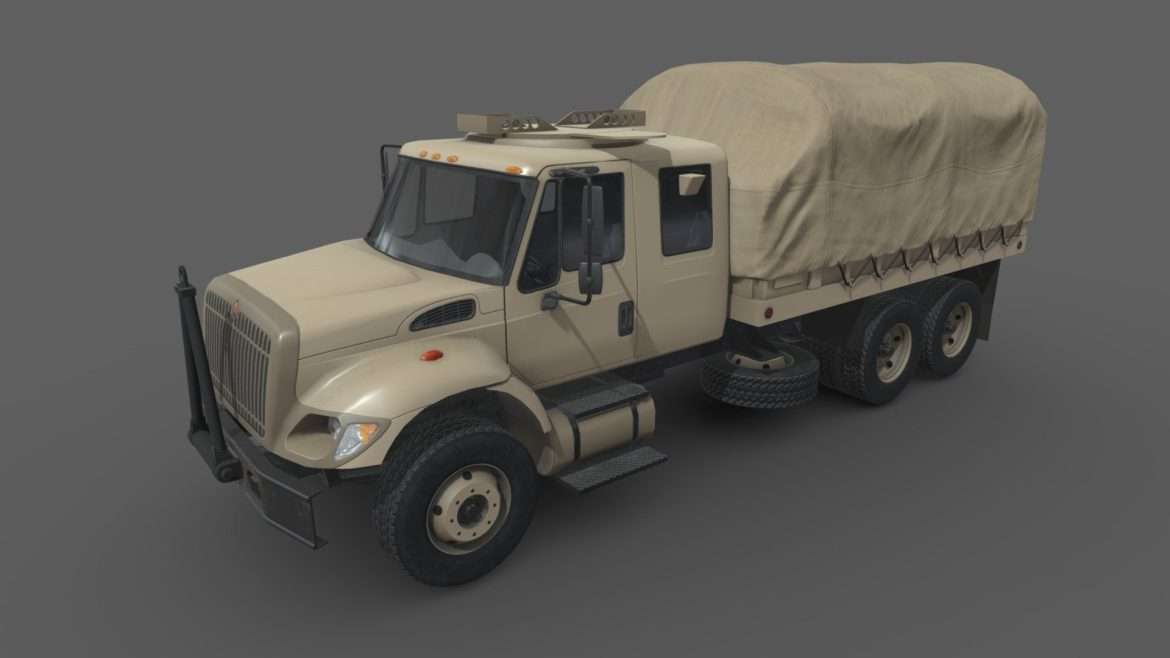military truck beige 3d model