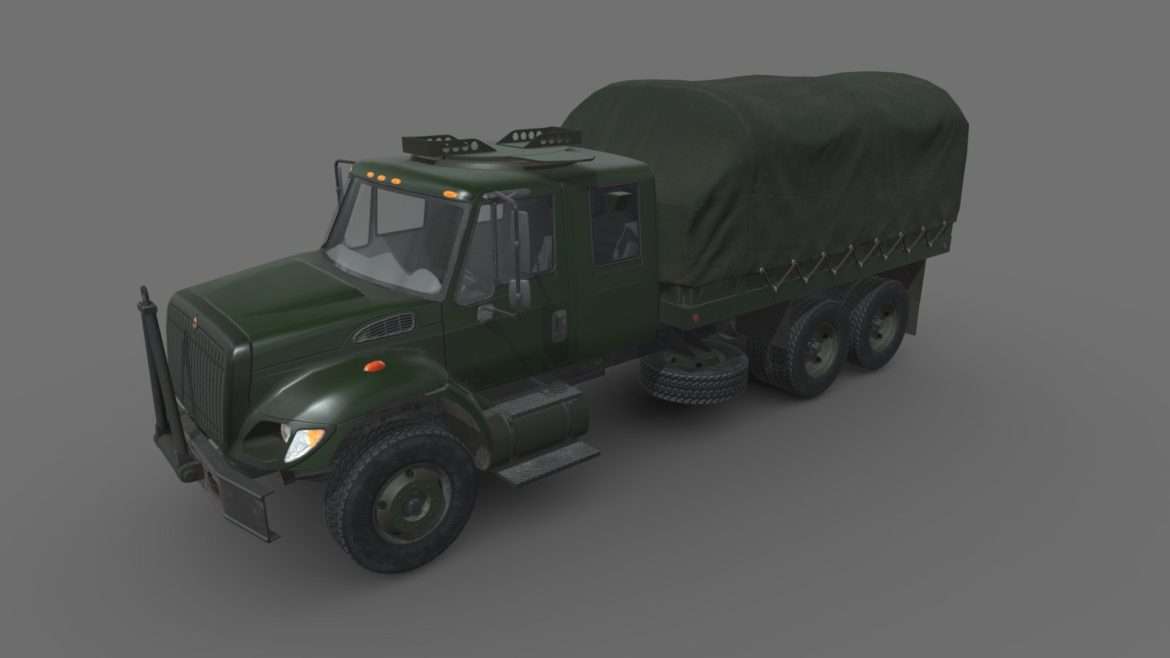 military truck green 3d model