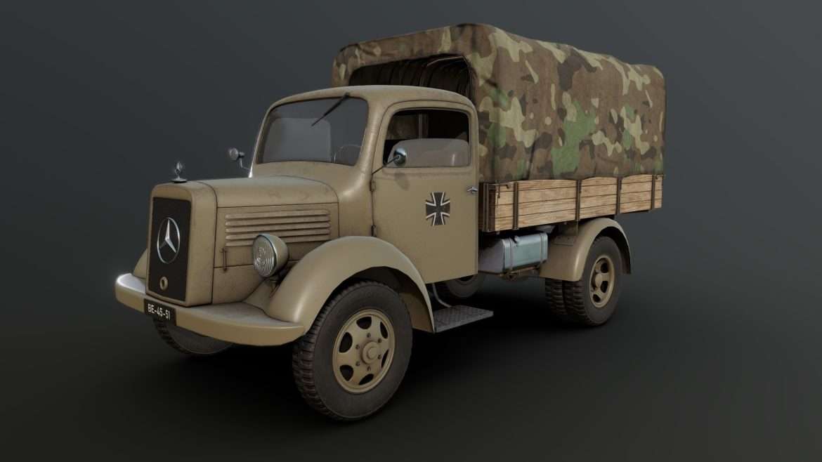 military truck mercedes l1500 3d model