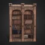Old Bookshelf – low poly game asset