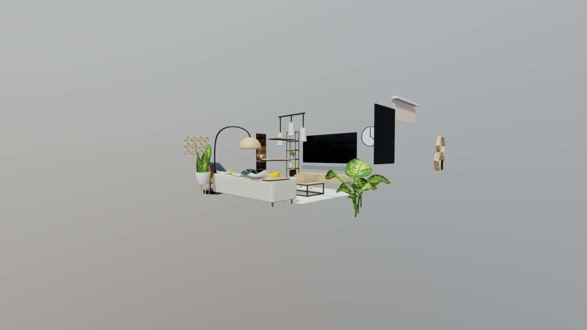 porch house livingroom furniture pack 3d model