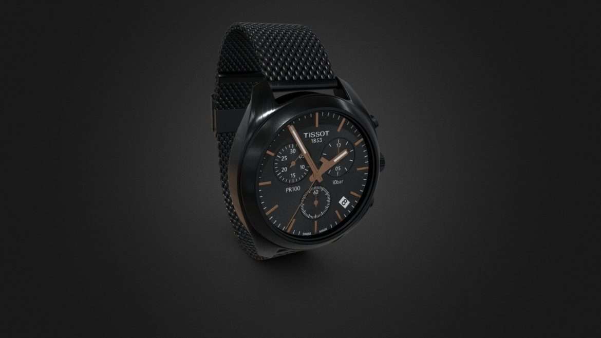 pr 100 chronograph watch 3d model