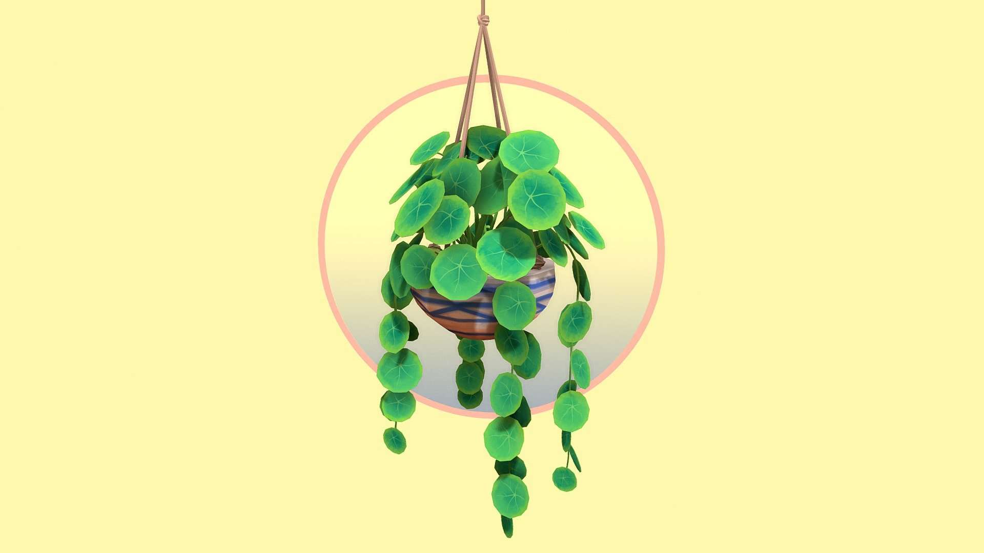 Round Leaf Hanging Houseplant
