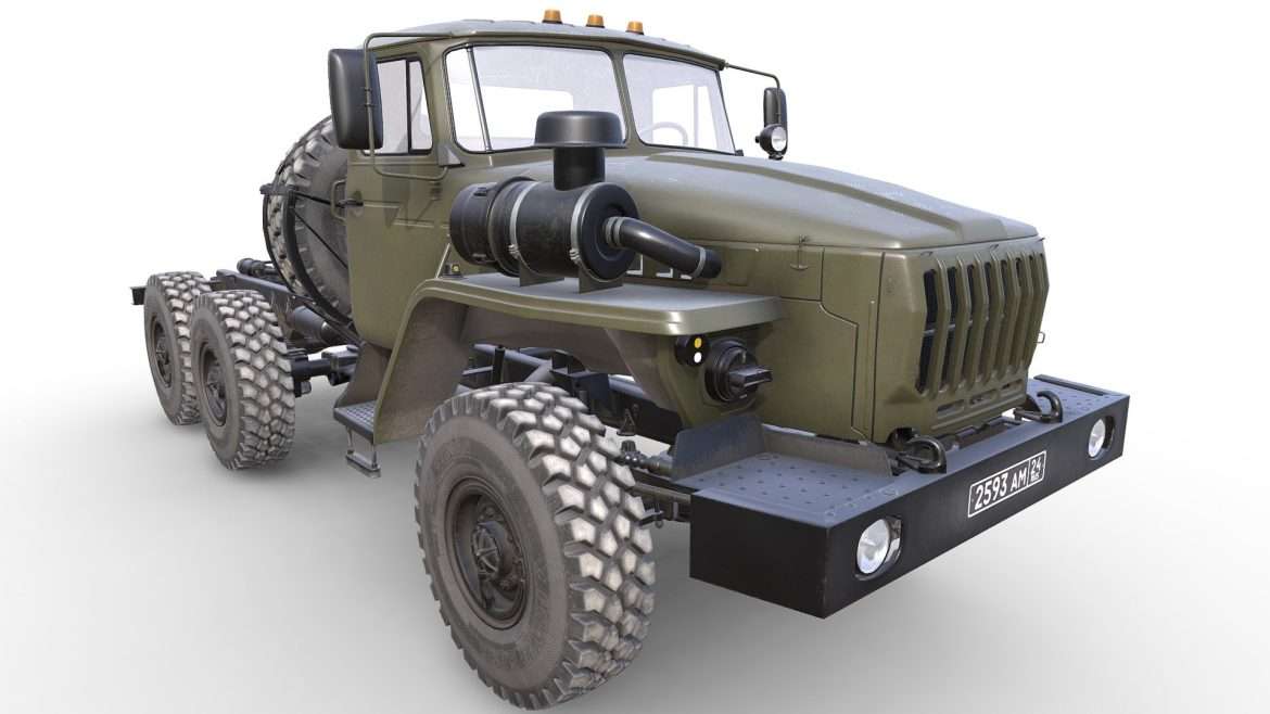 russian military truck ural 4320 3d model