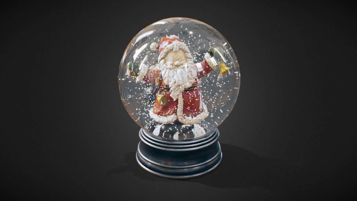 santa claus glass ball 3d model