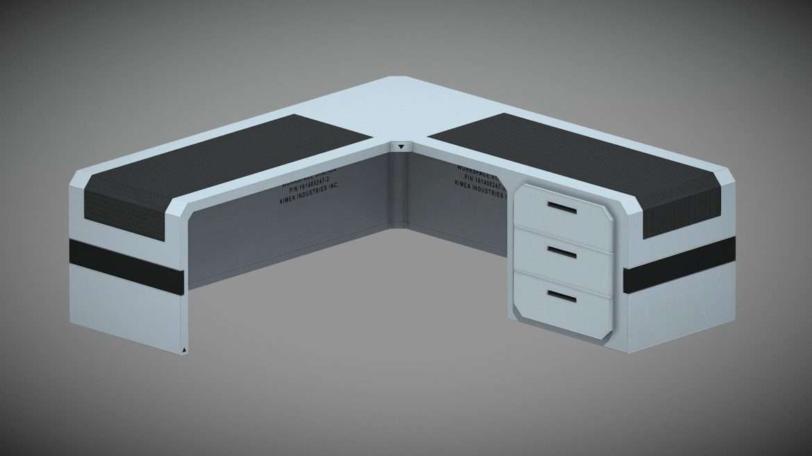 sci fi furniture pack aaa desk b 3d model