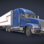 Semi Truck Van Trailer – Low Poly