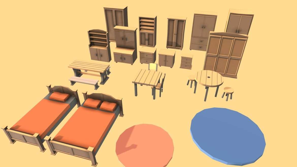 simple furniture pack 3d model
