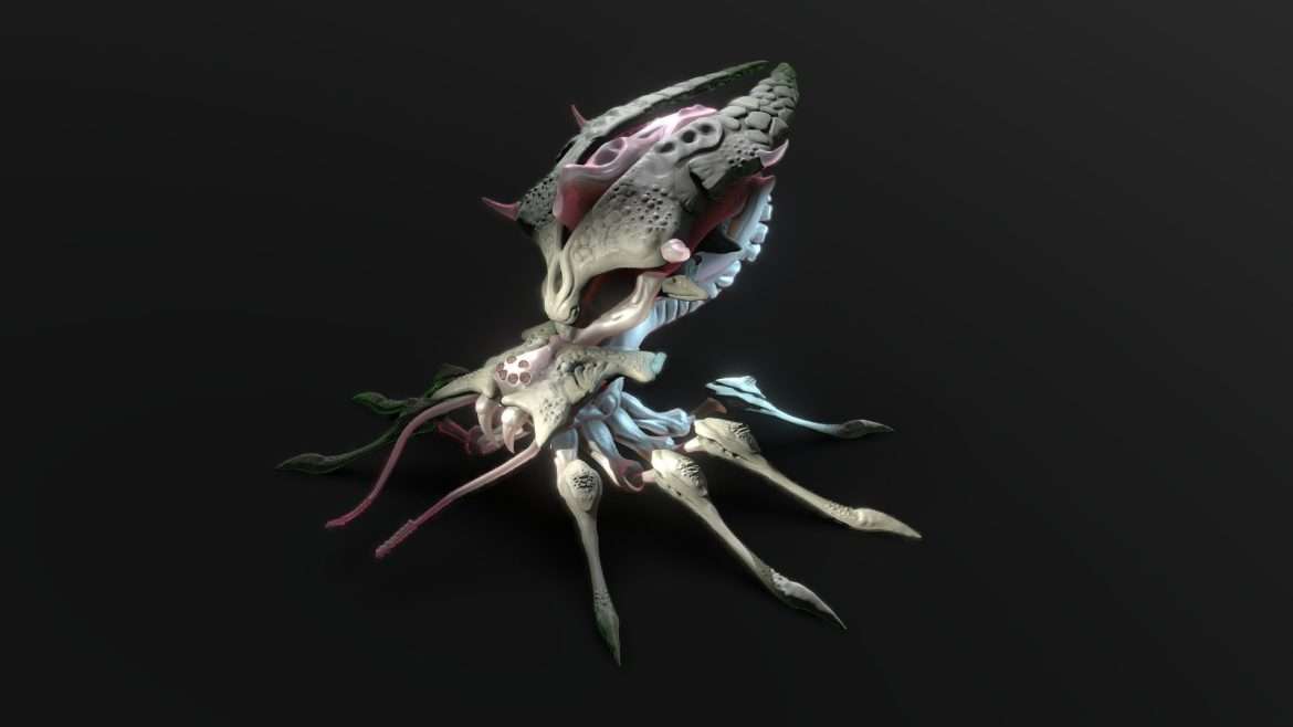 skull spider concept 3d model