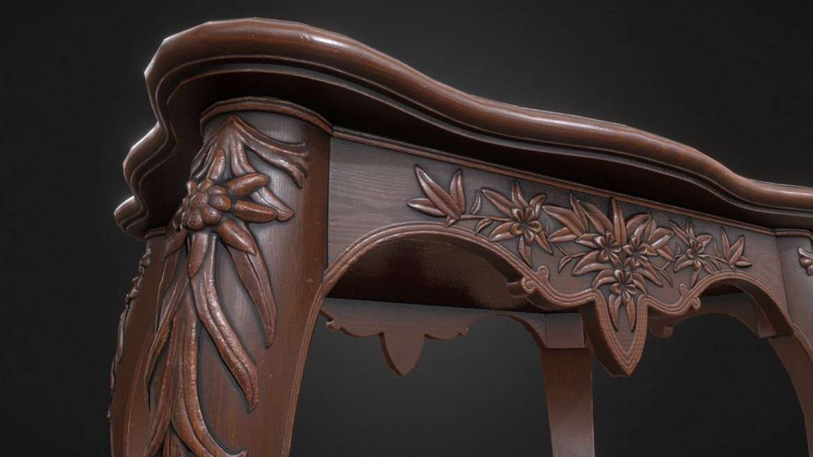 small victorian table 3d model