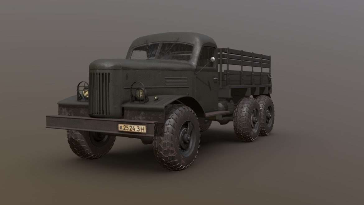 soviet military truck zil 157 3d model
