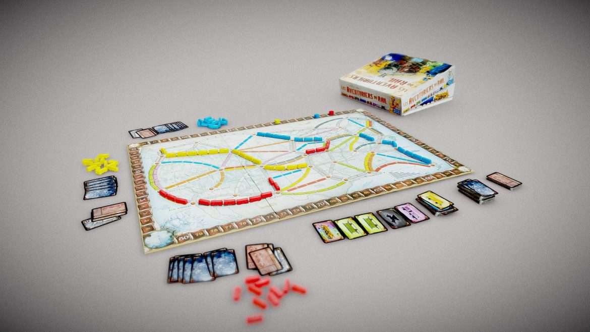 ticket to ride boardgame 3d model