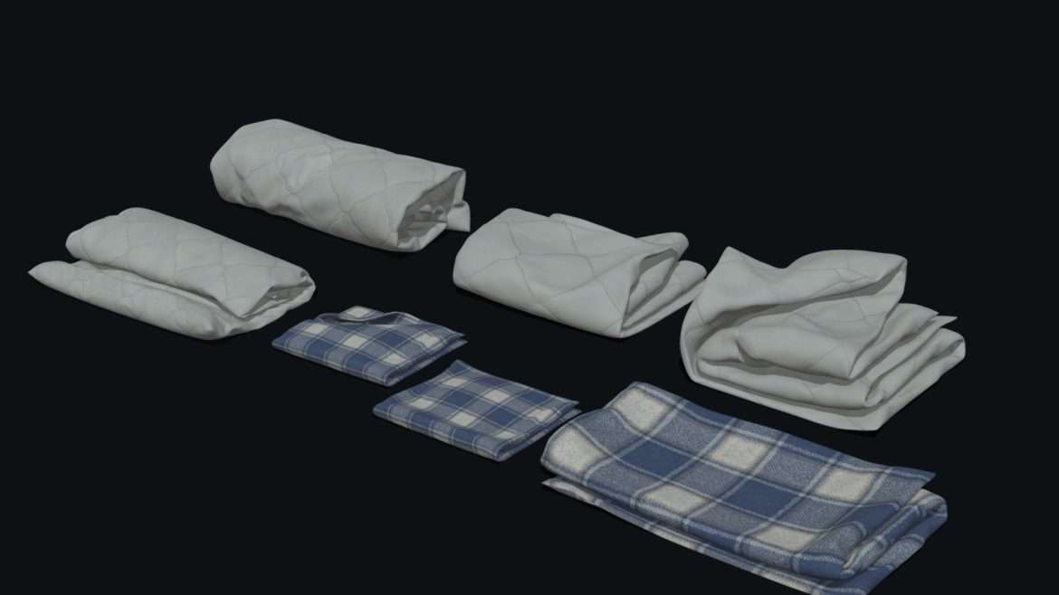 towels and blankets subdiv ready 3d model