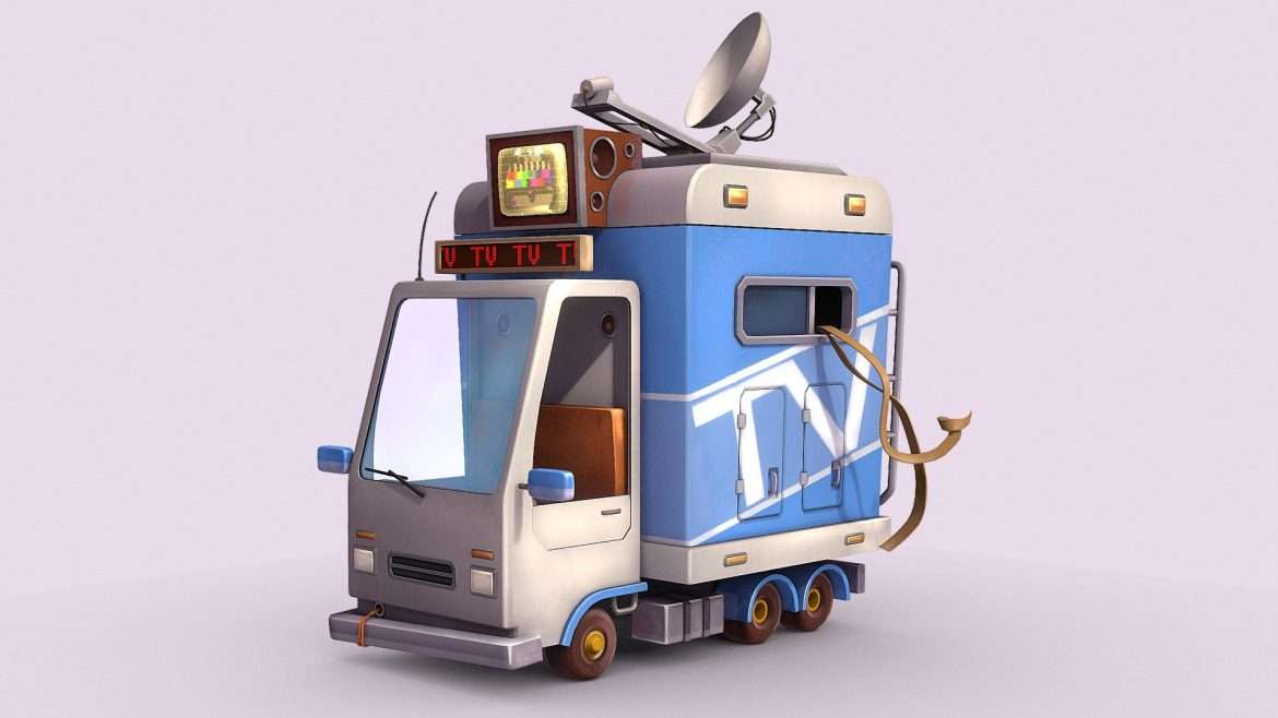 tv news vehicle 3d model