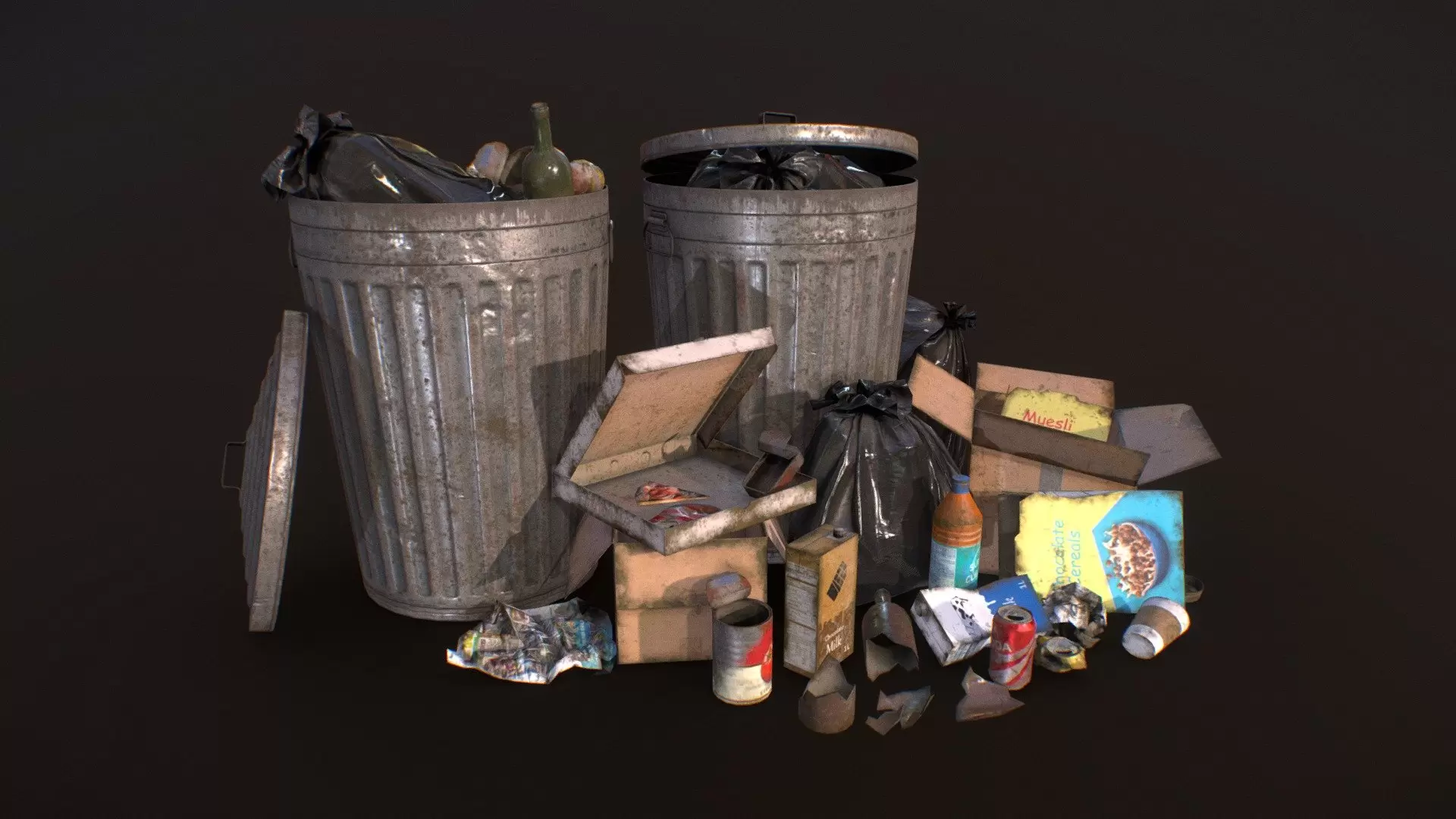 Urban Trash Pack Vol 1 – Low Poly