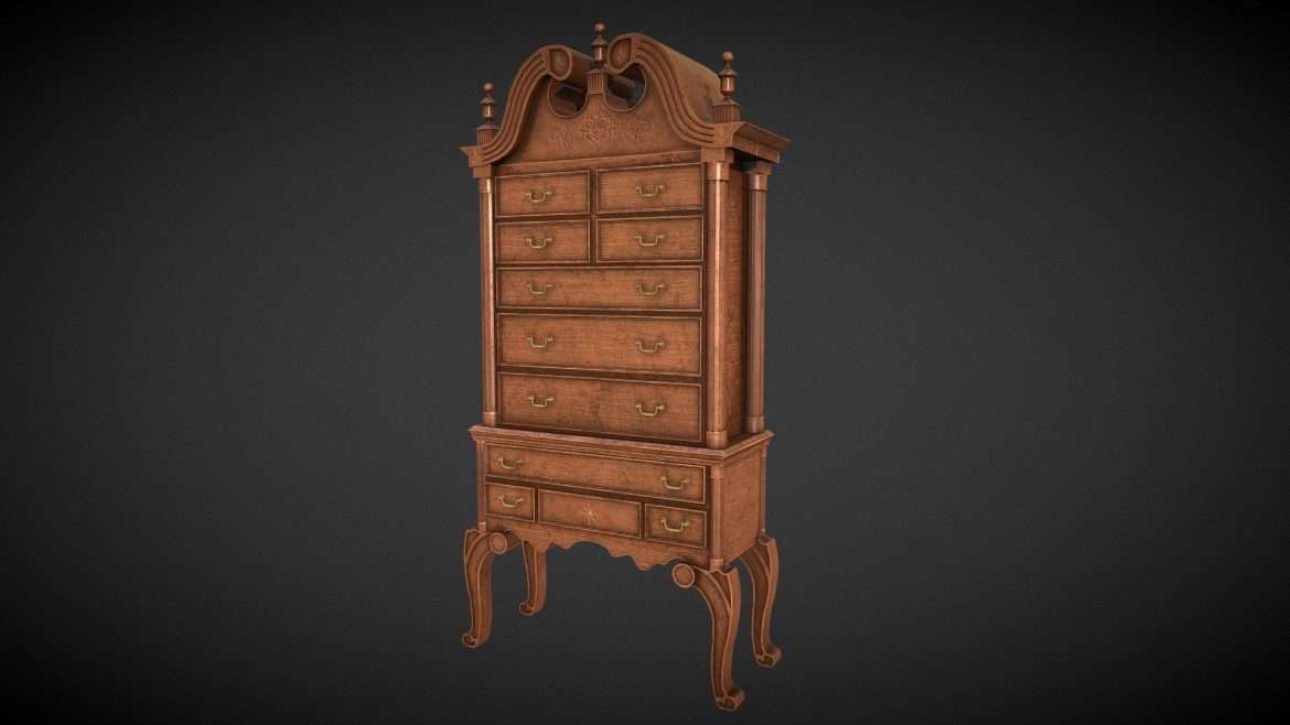 victorian chest of drawers 3d model
