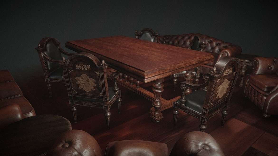 vintage furniture set 3d model