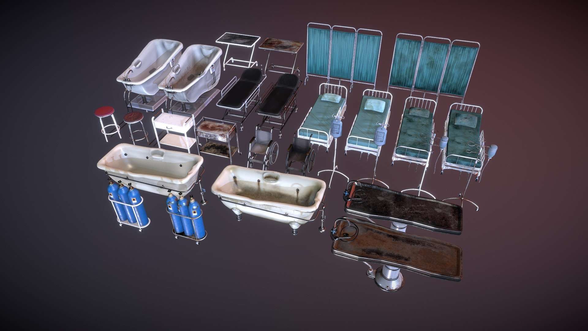 Vintage hospital props