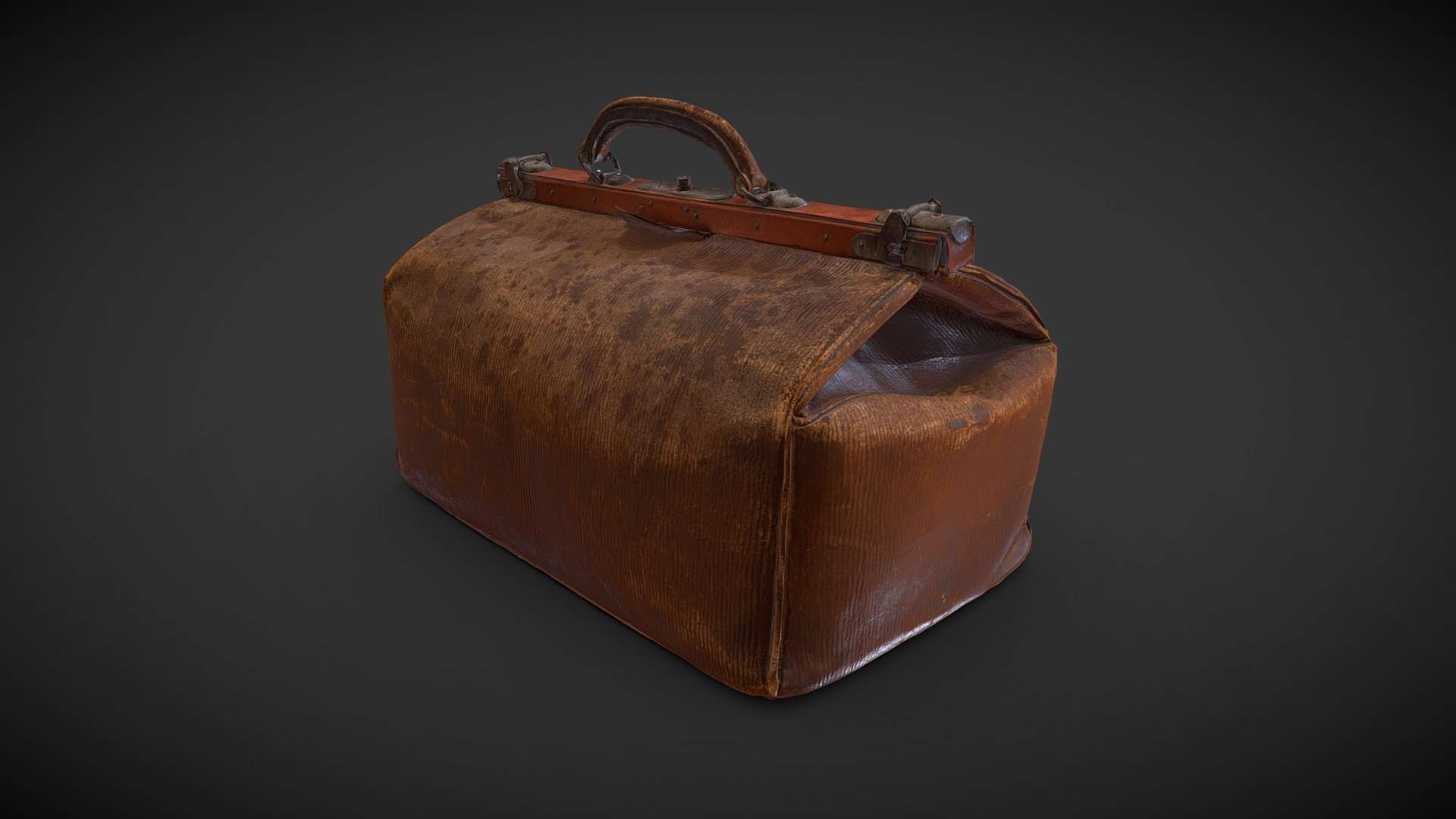 Vintage Leather Suitcase 3D scan