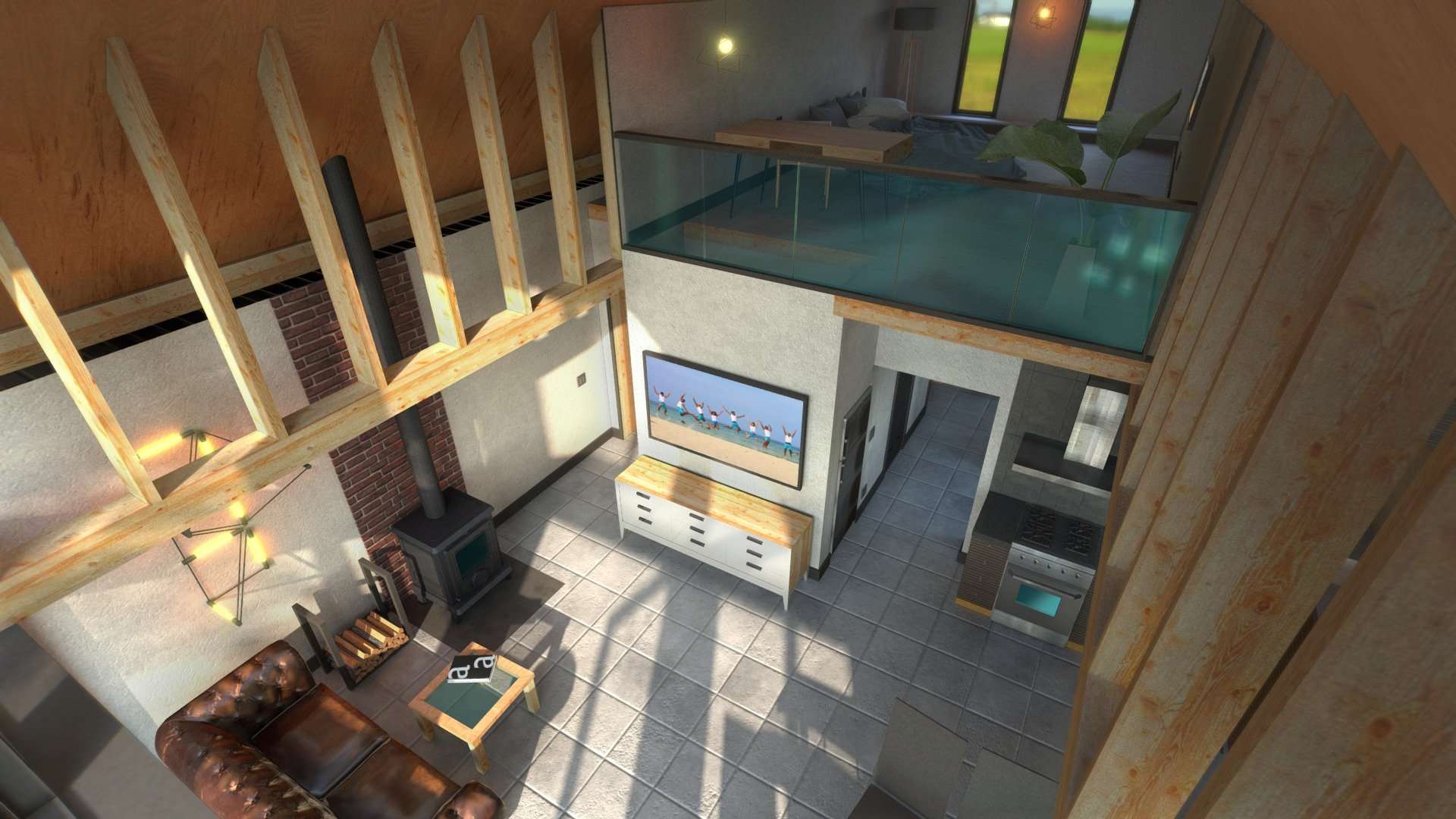 Virtual Reality VR BarnHouse Interior / Exterior