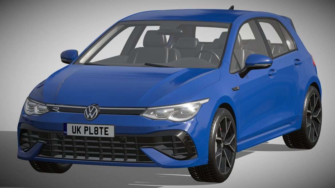 volkswagen golf 8 r 2022 3d model