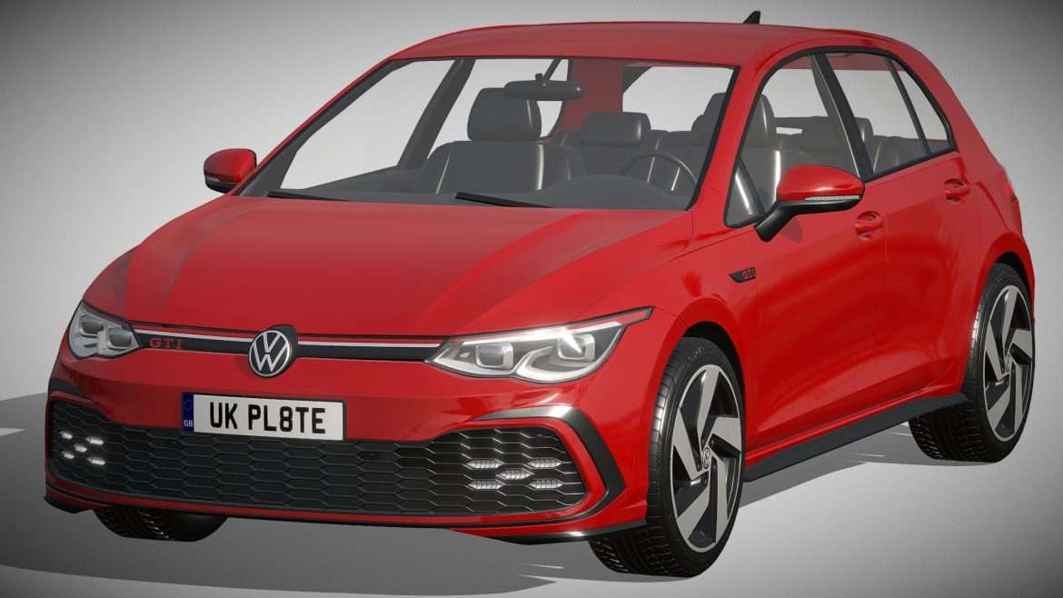 volkswagen golf gti 5 door 2020 3d model