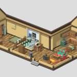 Voxel Old House with Furniture (41 Items)