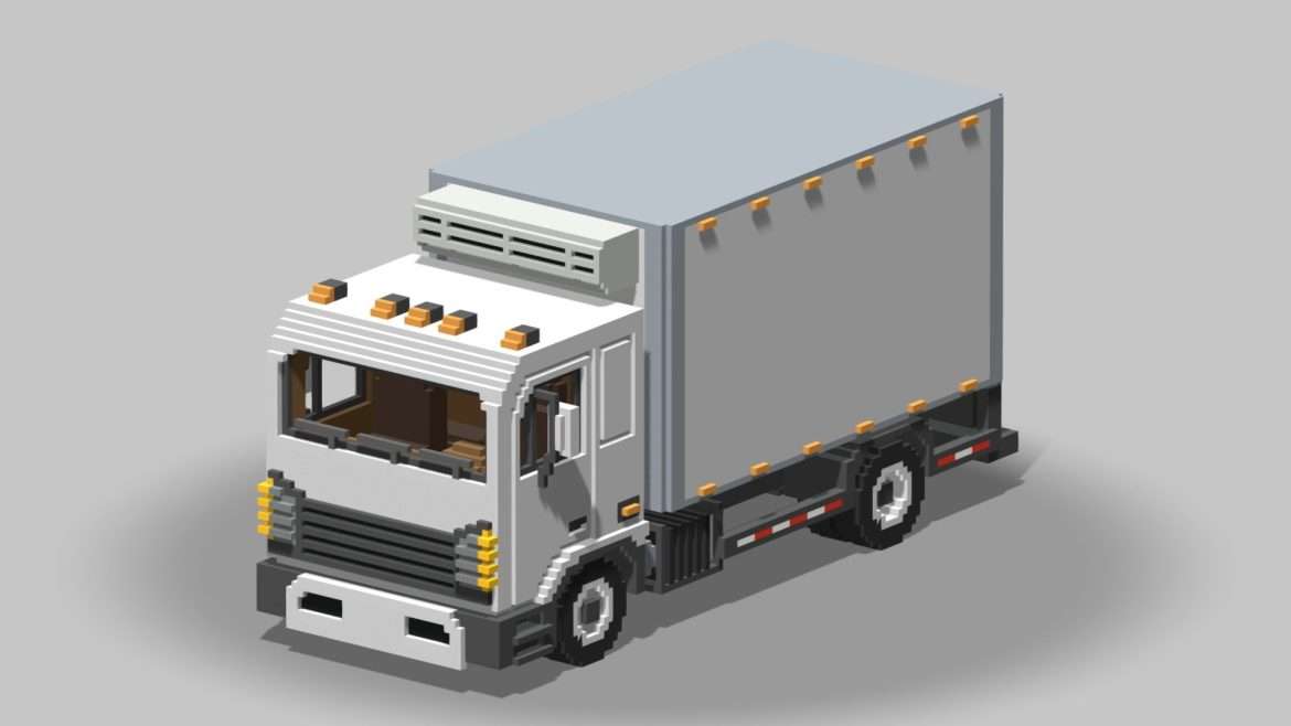 voxel refrigerator truck 3d model