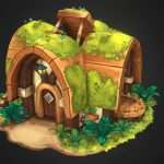 whimsical overgrown cottage 3d model