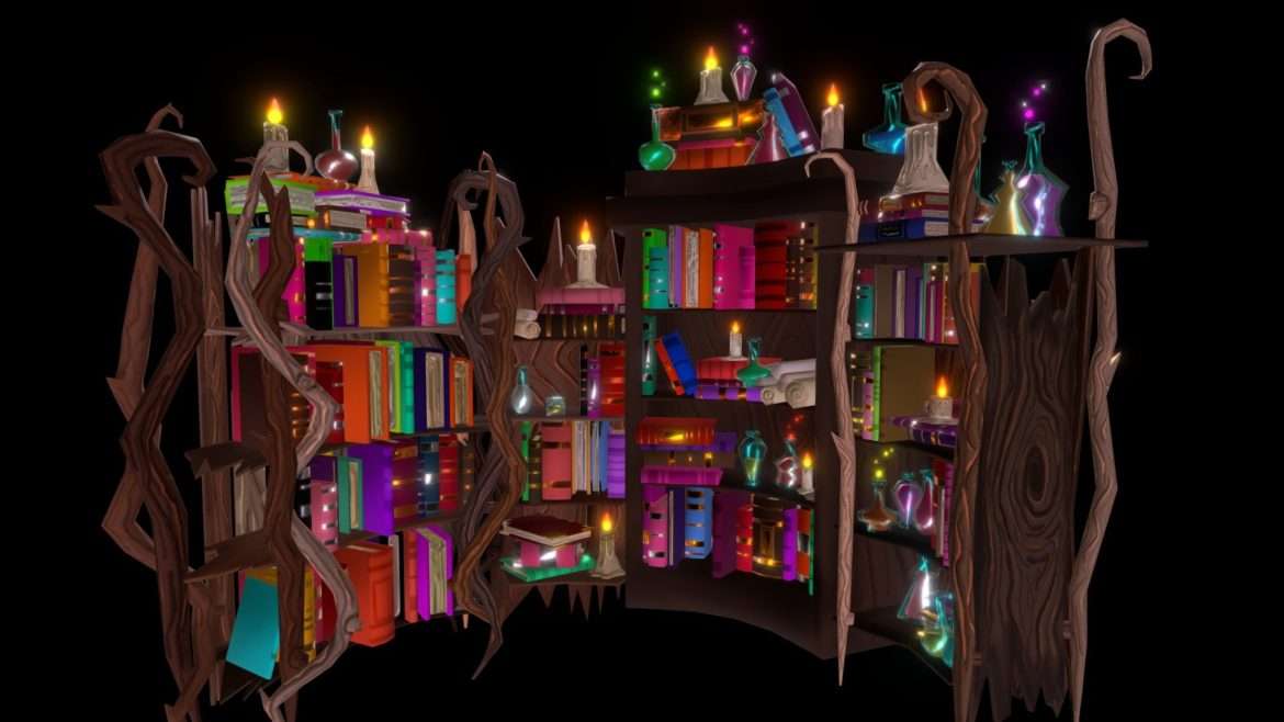 wizards bookcase 3d model