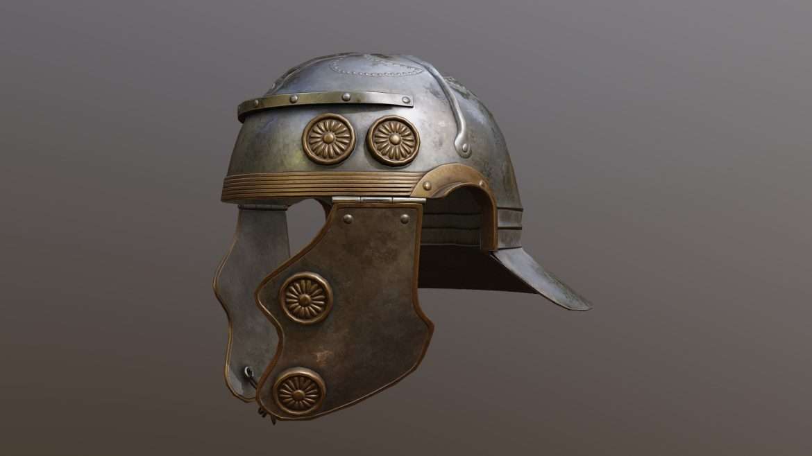 Roman Galea Helmet 3d Model - Highly detailed 3D model of an Ancient Roman Galea helmet with PBR textures