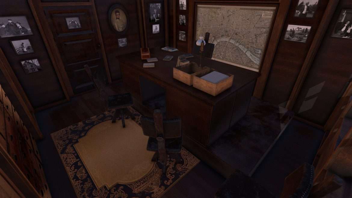 antique victorian wooden office 3d model