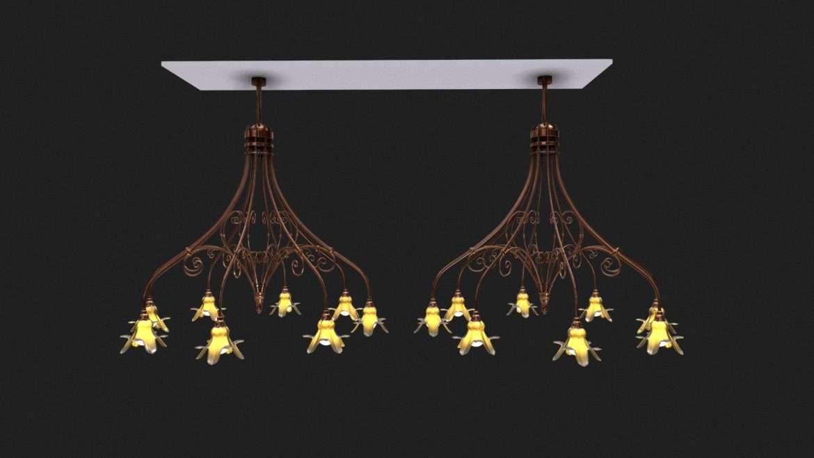 art deco chandelier 3d model