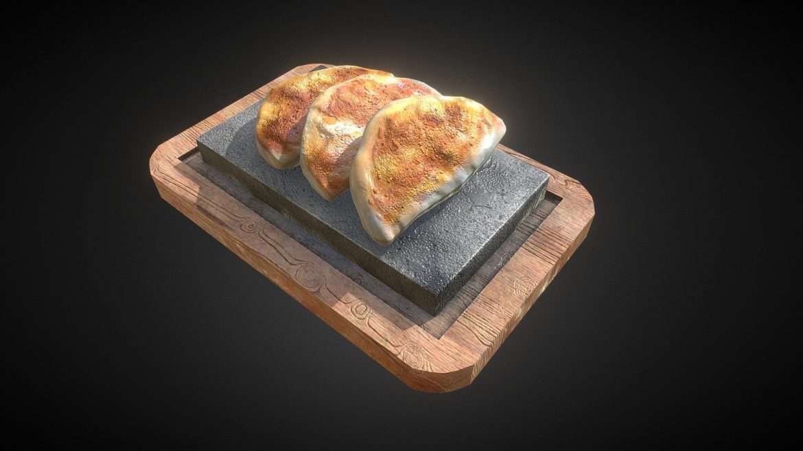 asia food fried dumplings 3d model