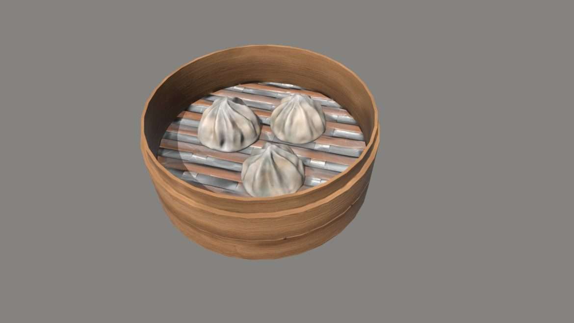 asia food steamed port dumplings 3d model