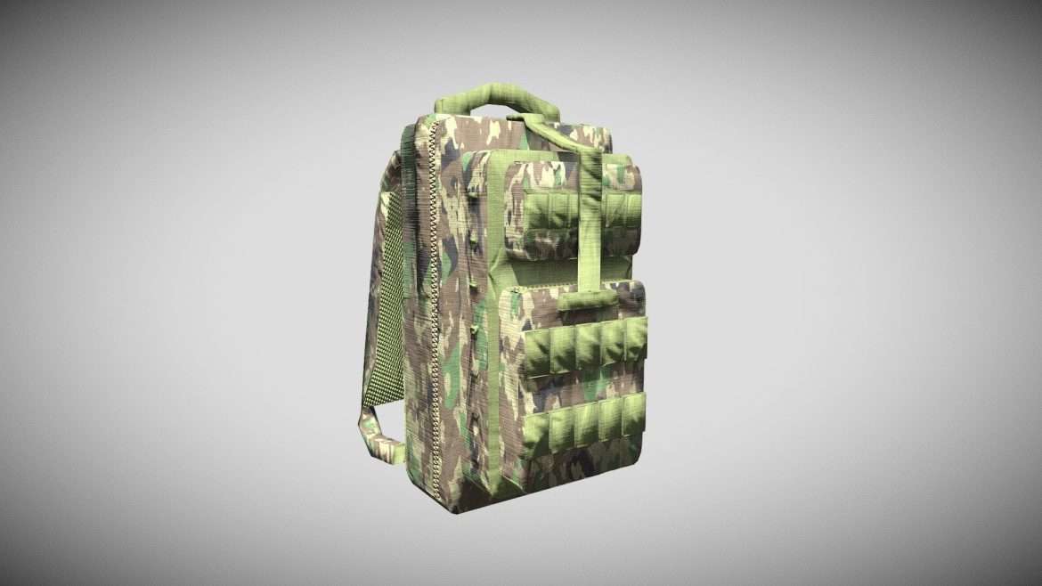backpack army 3d model