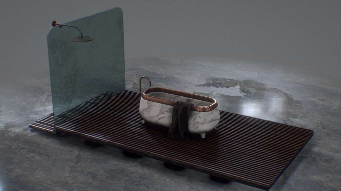 bathroom restroom tub 3d model