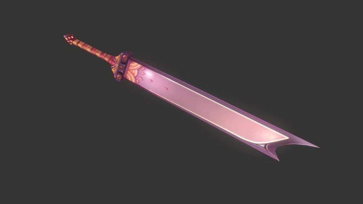 Blade Weapon Bitbot 3d Model - Low poly Blade Weapon Bitbot 3D model, a sci-fi combat robot with a bladed arm, rendered in a dynamic pose.