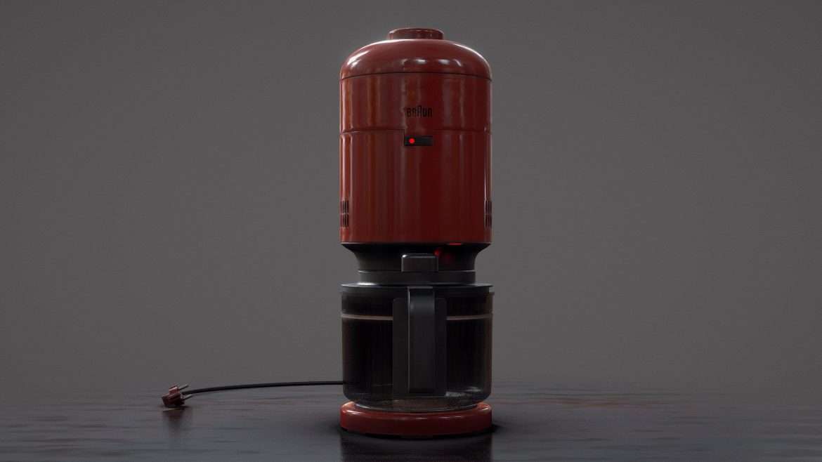 Braun Coffee Maker 3d Model - Photorealistic 3D model of Braun Aromaster KF 20 coffee maker, vintage German design, 4K textures