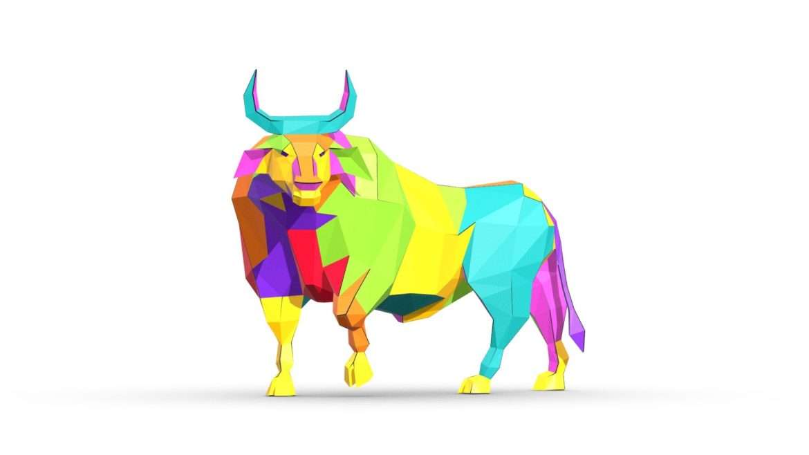 bull foldables papercraft pattern 3d model