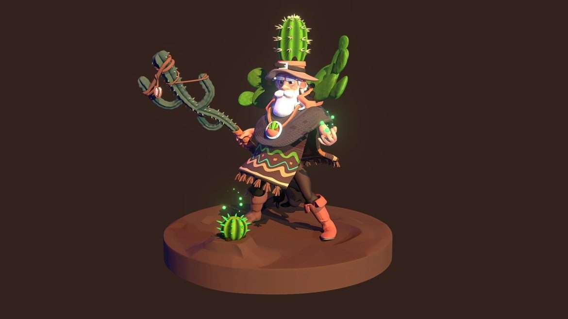 cactus druid 3d model