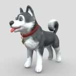 cartoony dog standing 3d model