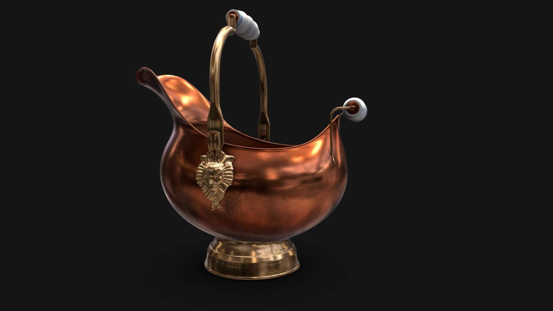 Copper and Brass Coal Scuttle