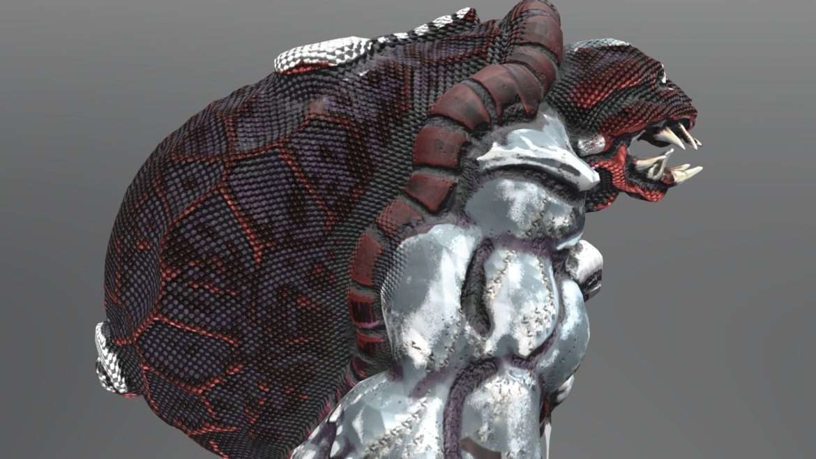 creature turtle warrior 3d model