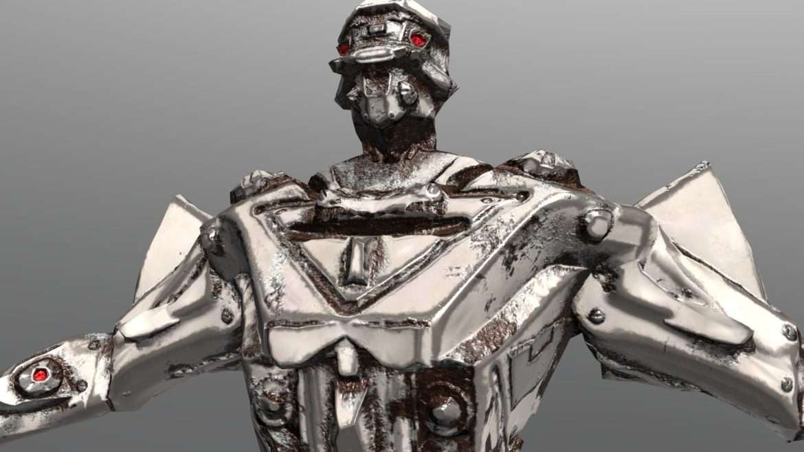 cyber soldier robot rust 3d model