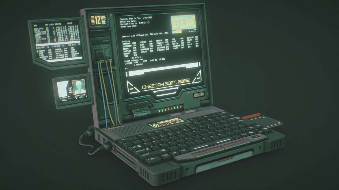 cyberpunk laptop 3d model