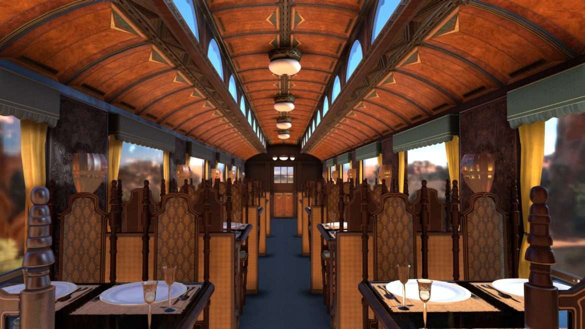 deluxe victorian railway carriage 3d model