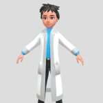 doctor man cartoon 3d game character 3d model