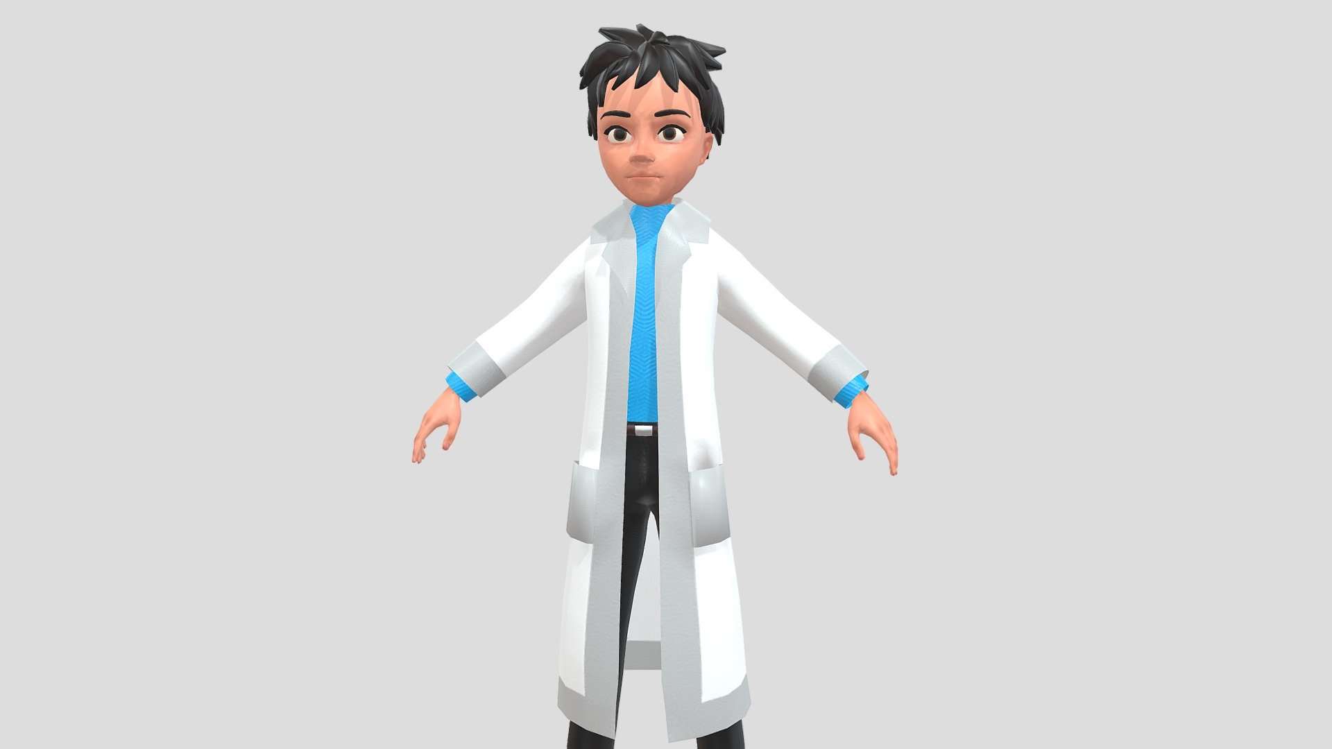 Doctor Man cartoon 3d game character