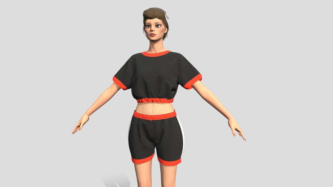 fitness sport woman 3d game model 3d model